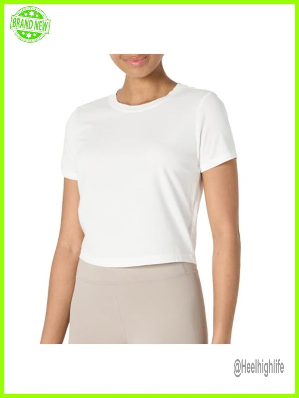 Cotton Modal Cropped Active T-Shirt Crewneck Short Sleeve Yoga Workout Tee
